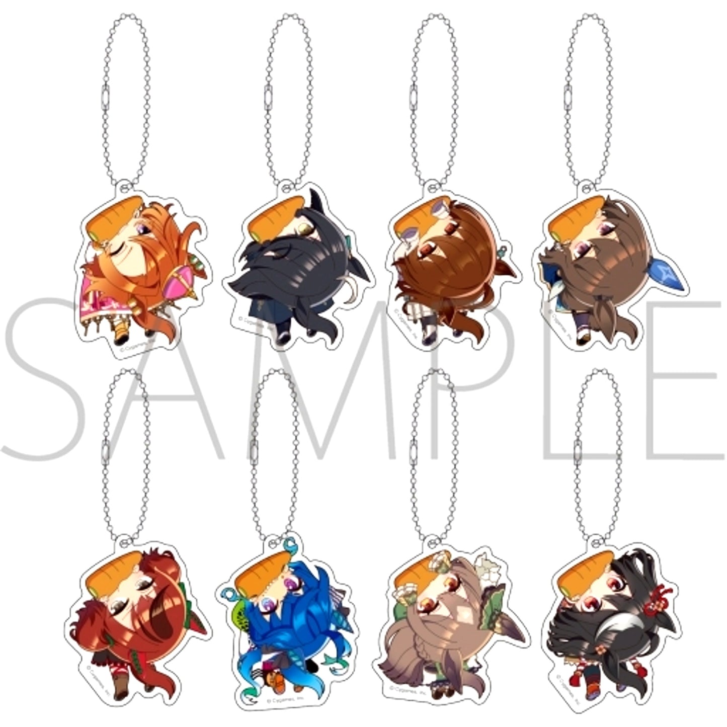 Set of 8 Umamusume Pretty Derby Capricco Acrylic Keychain Collection Vol.2 [USED]