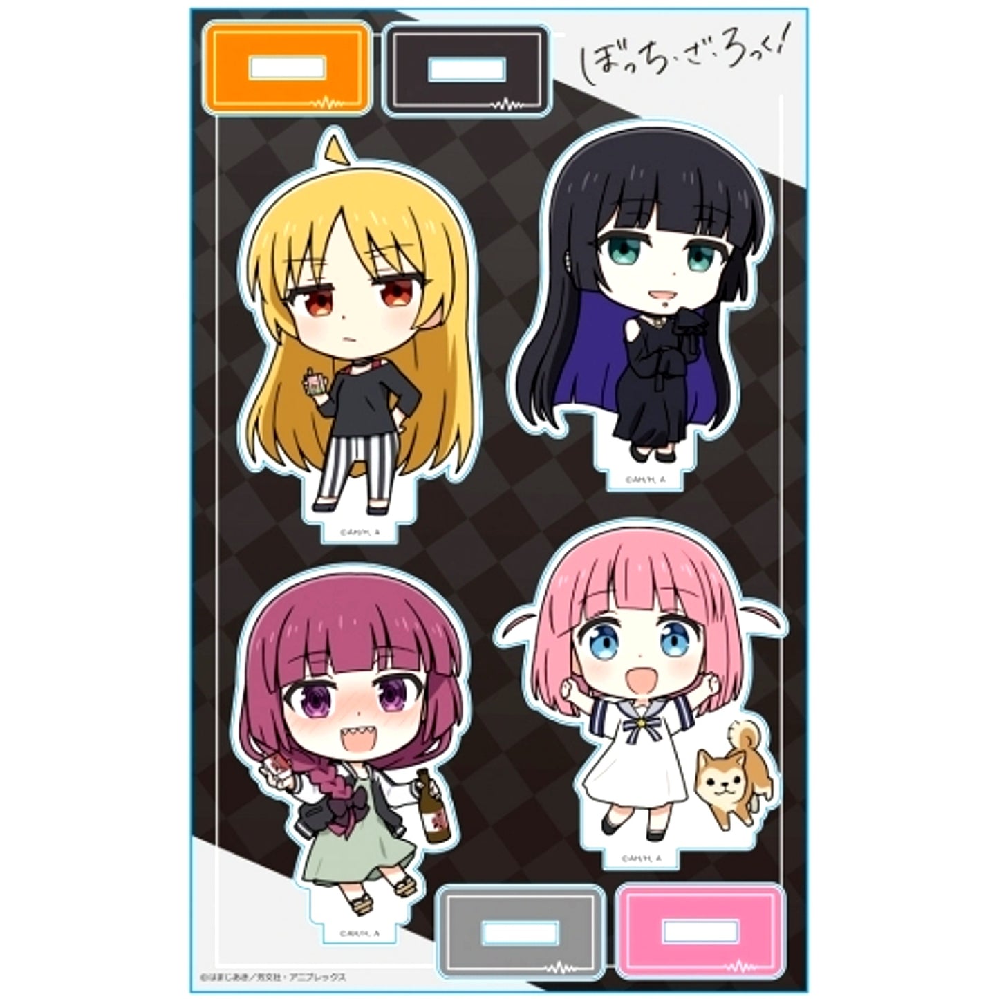 Seika & PA-san & Kikuri & Futari & Jimihen C. Deformed Character Acrylic Character Stand Bocchi the Rock! [USED]