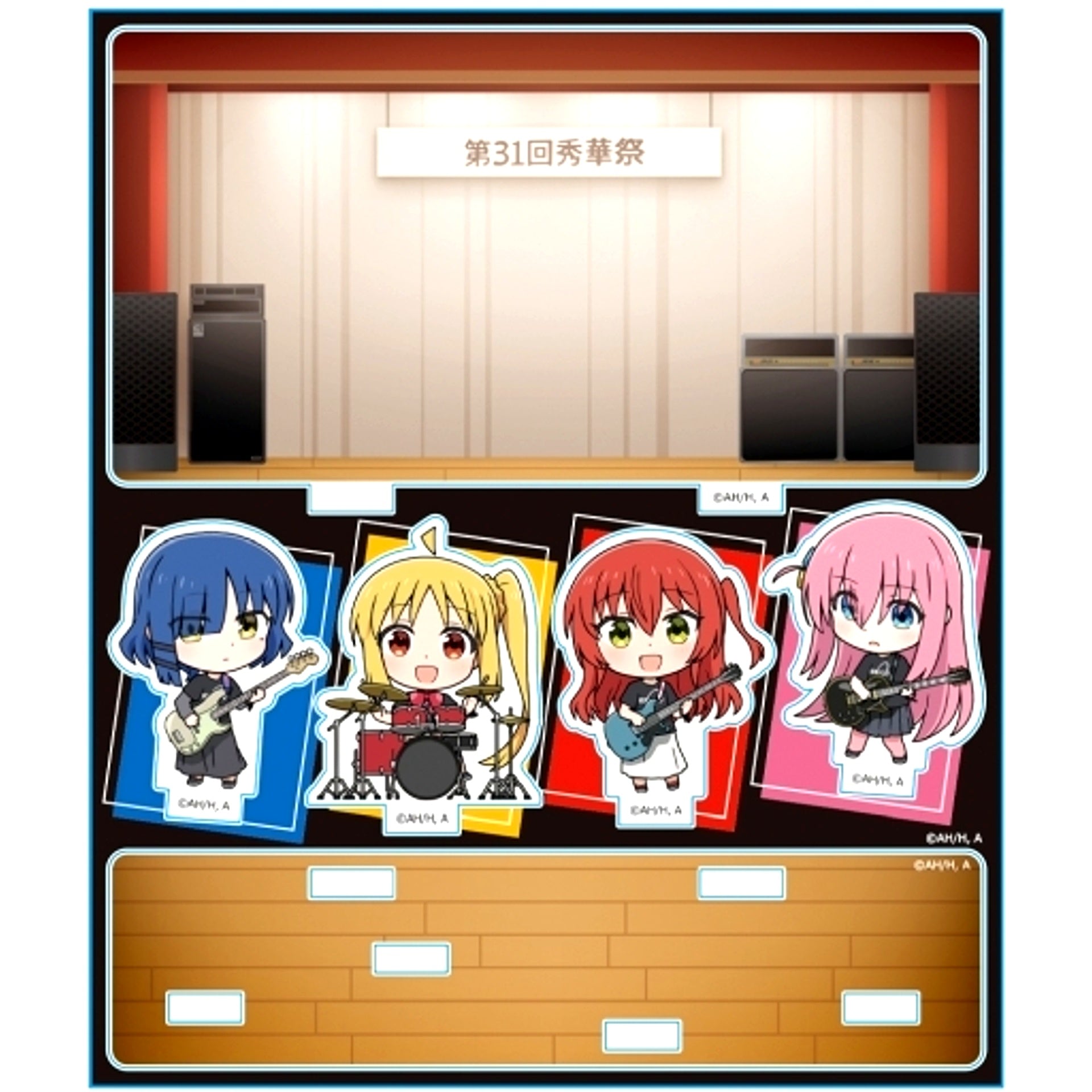 Hitori & Nijika & Ryo & Ikuyo B. Band T-shirt Ver. Acrylic Diorama Bocchi the Rock! [USED]