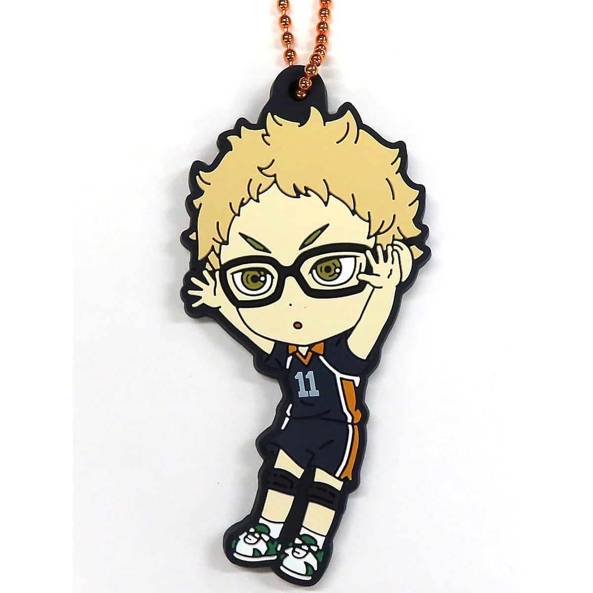 Haikyu!! Movie: Battle of the Garbage Dump Kei Tsukishima Ichiban Kuji Karasuno High School Kyunchara Rubber Charm Prize G Charm [USED]