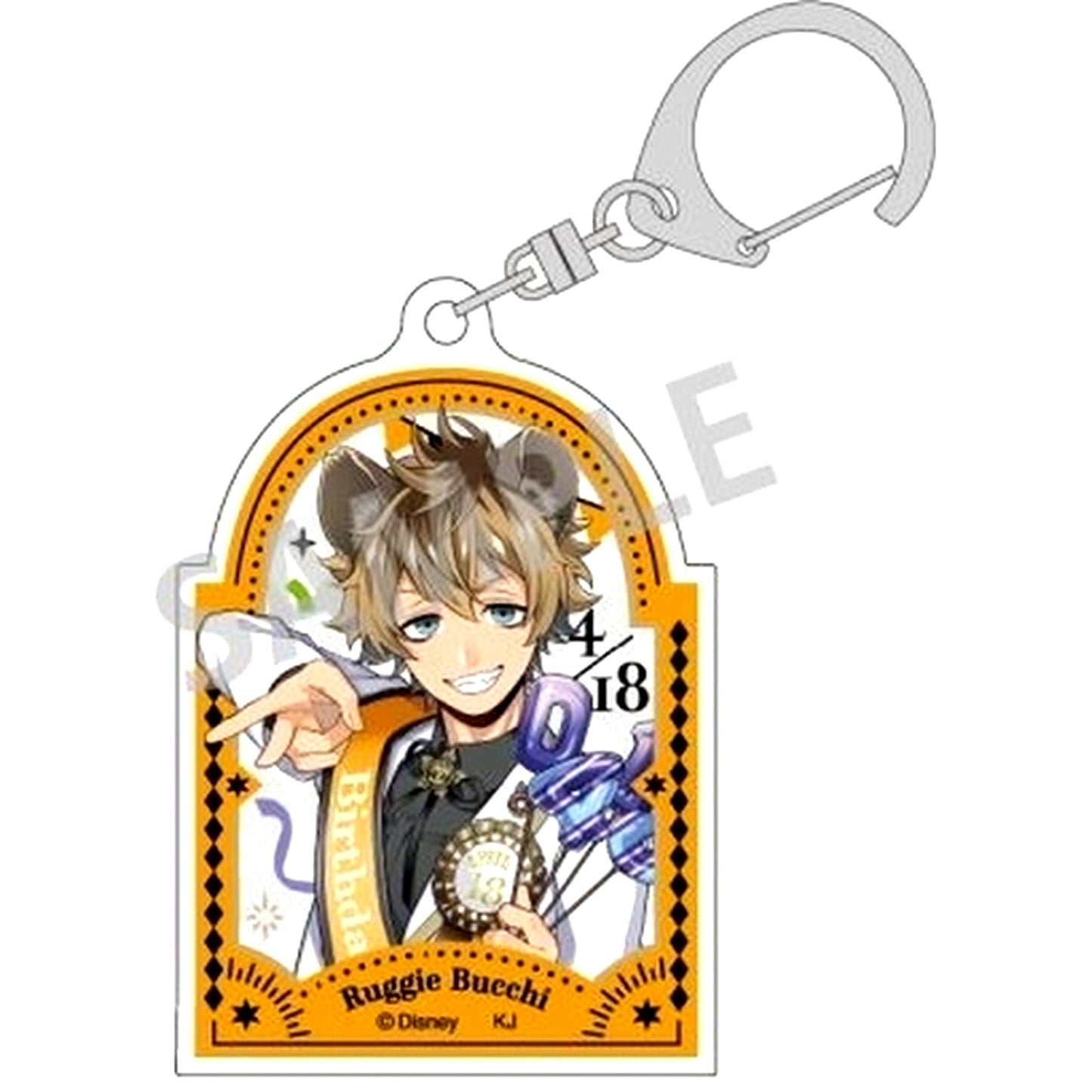 Ruggie Bucchi Disney Twisted-Wonderland Trading Acrylic Keychain Vol.1 Omekashi Birthday Ver. [USED]