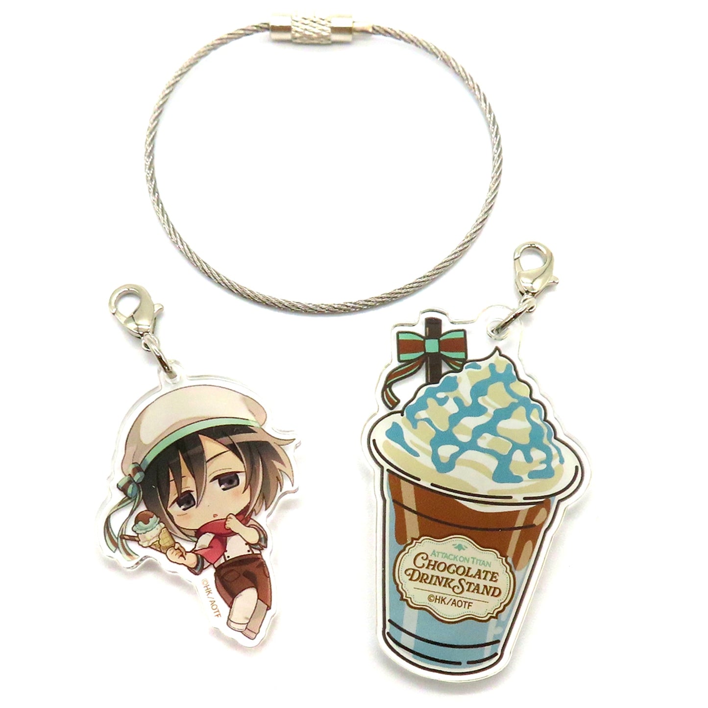 Mikasa Ackerman Attack on Titan Chara Dri!! BLANC Drink Acrylic Keychain [USED]