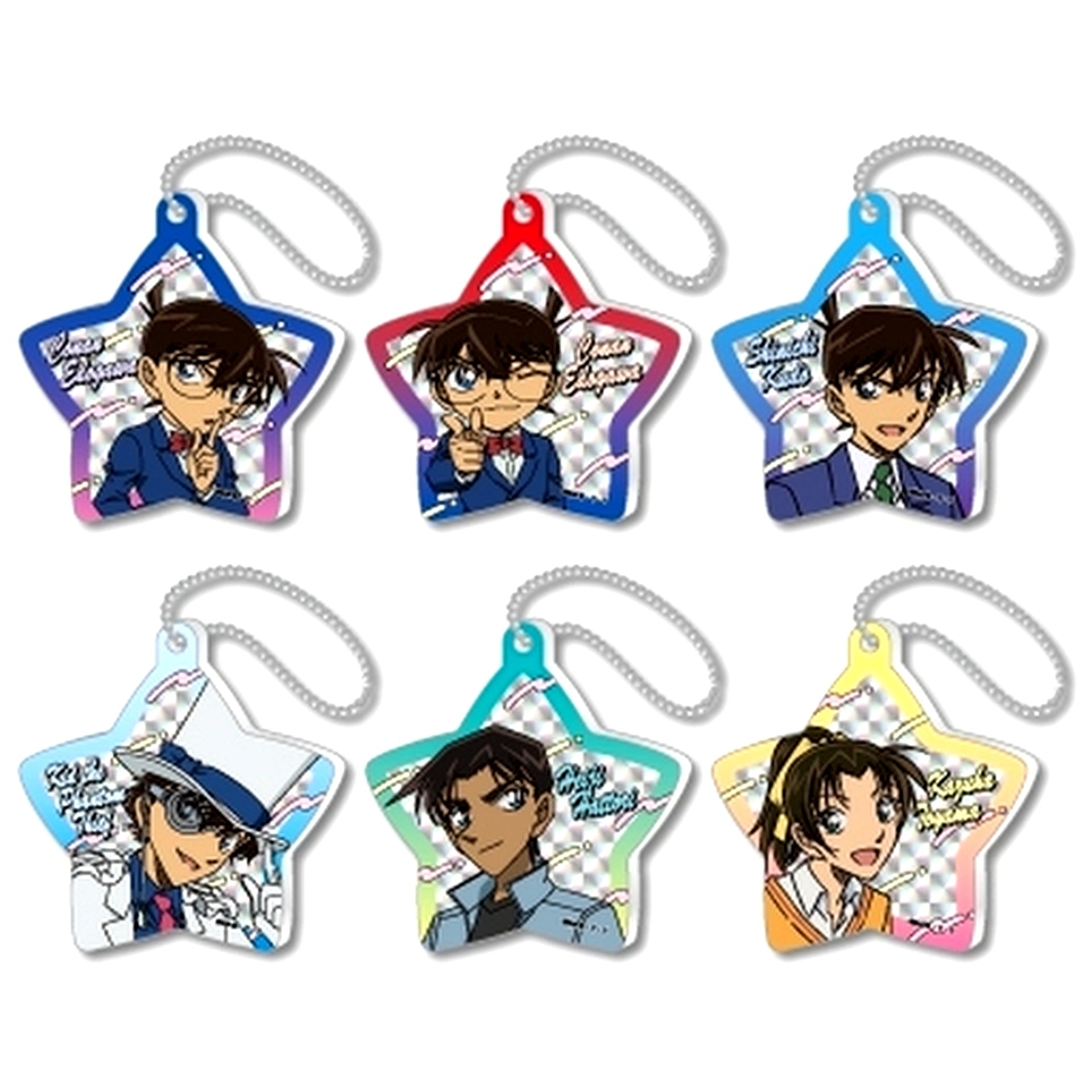 Set of 6 Detective Conan Gira Pika Acrylic Keychain [USED]