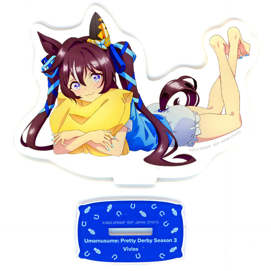 Vivlos Big Acrylic Plate with Stand Relax time Uma Musume Pretty Derby Season 3 Namco Promotion Limited [USED]