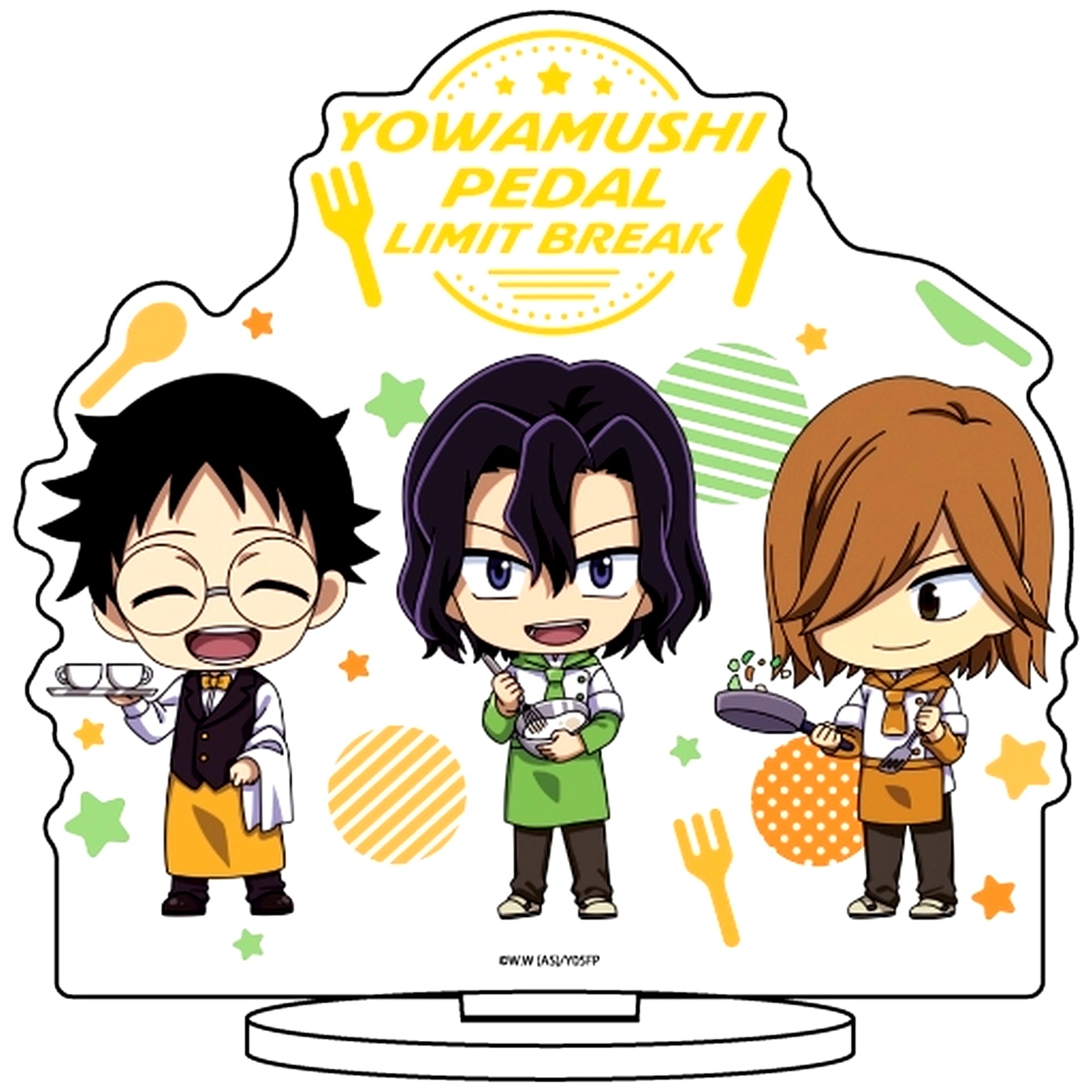 Sakamichi Onoda & Junta Teshima & Hajime Aoyagi 26. Mini Character Illustration Acrylic Stand Yowamushi Pedal LIMIT BREAK [USED]