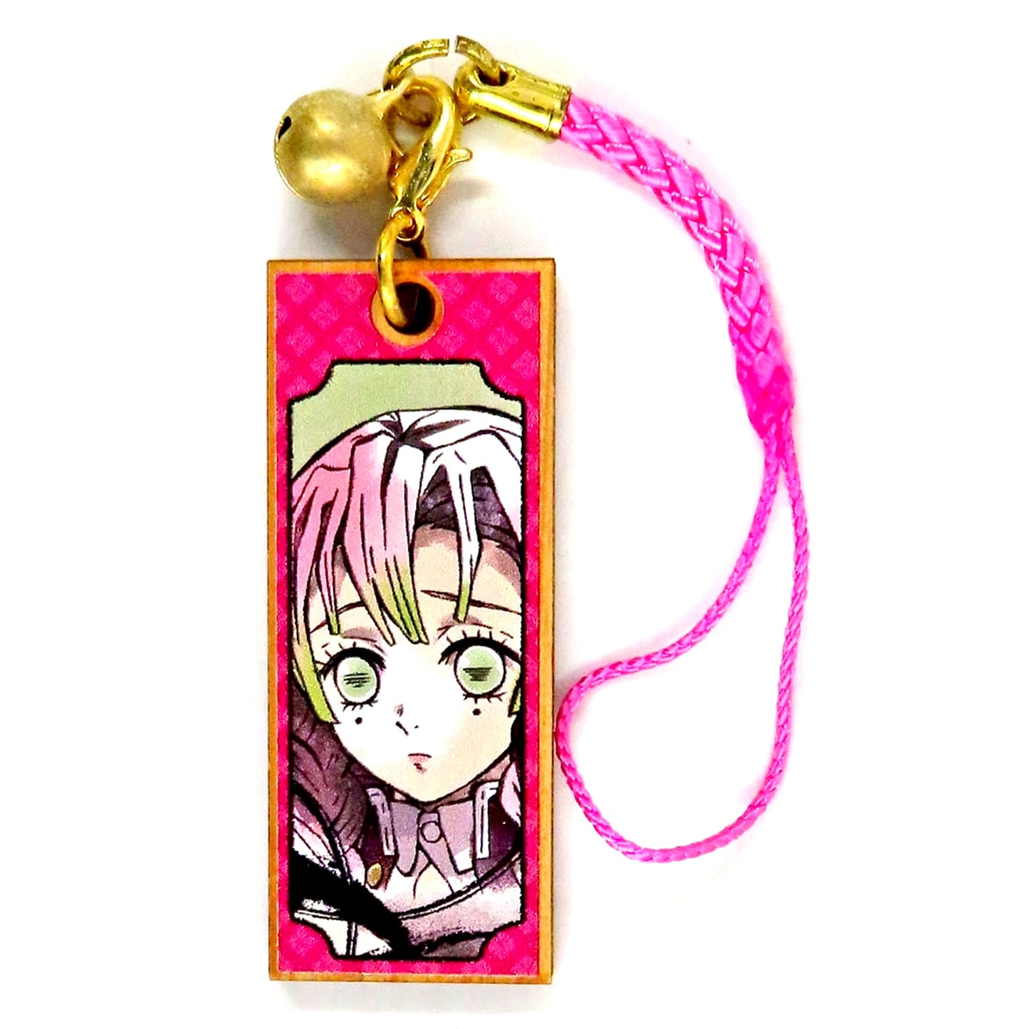 Mitsuri Kanroji Demon Slayer Kimetsu no Yaiba Wooden Tag Netsuke Strap [USED]