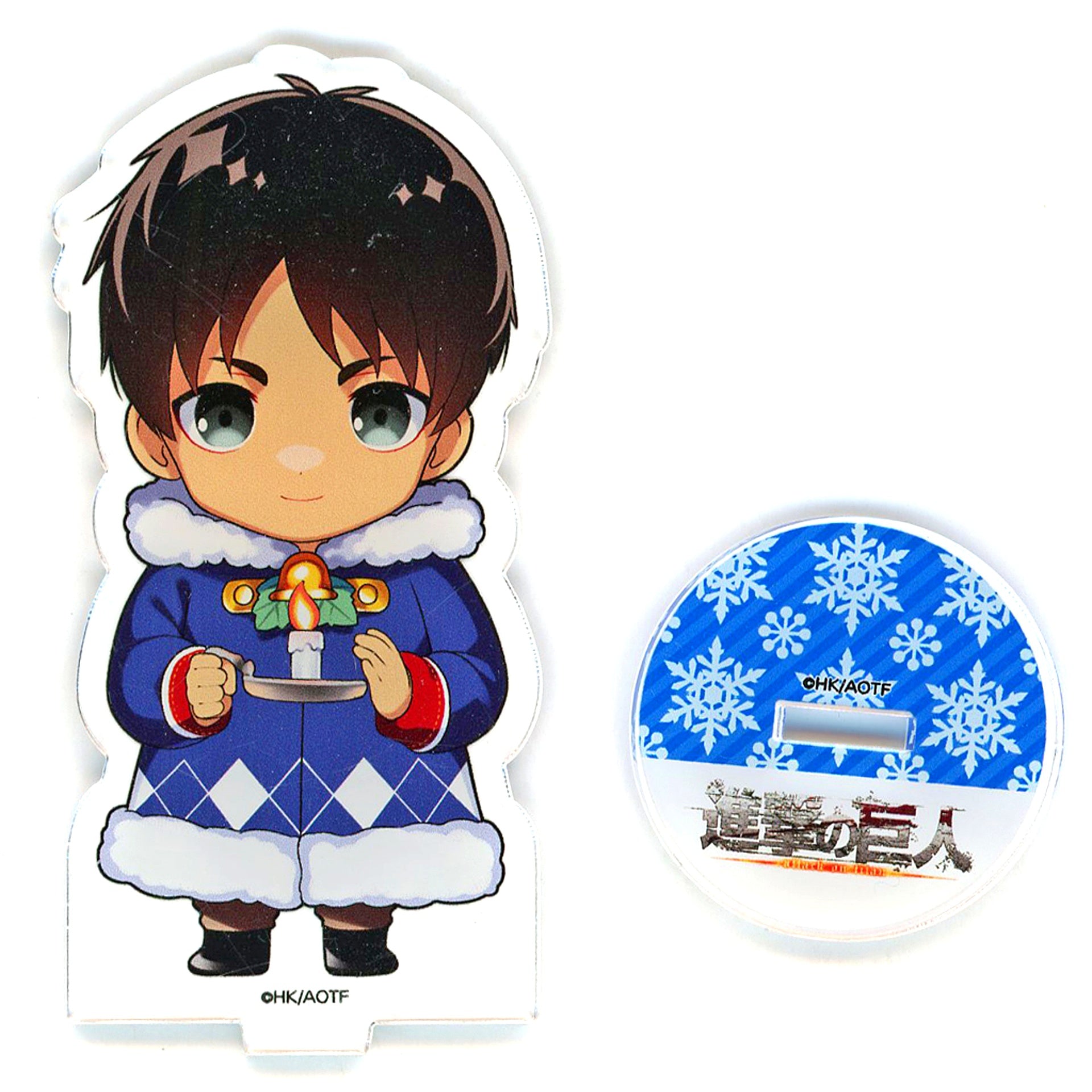 Eren Yeager Attack on Titan Christmas Preparation Mini Chara Acrylic Stand PRINCESS CAFE [USED]