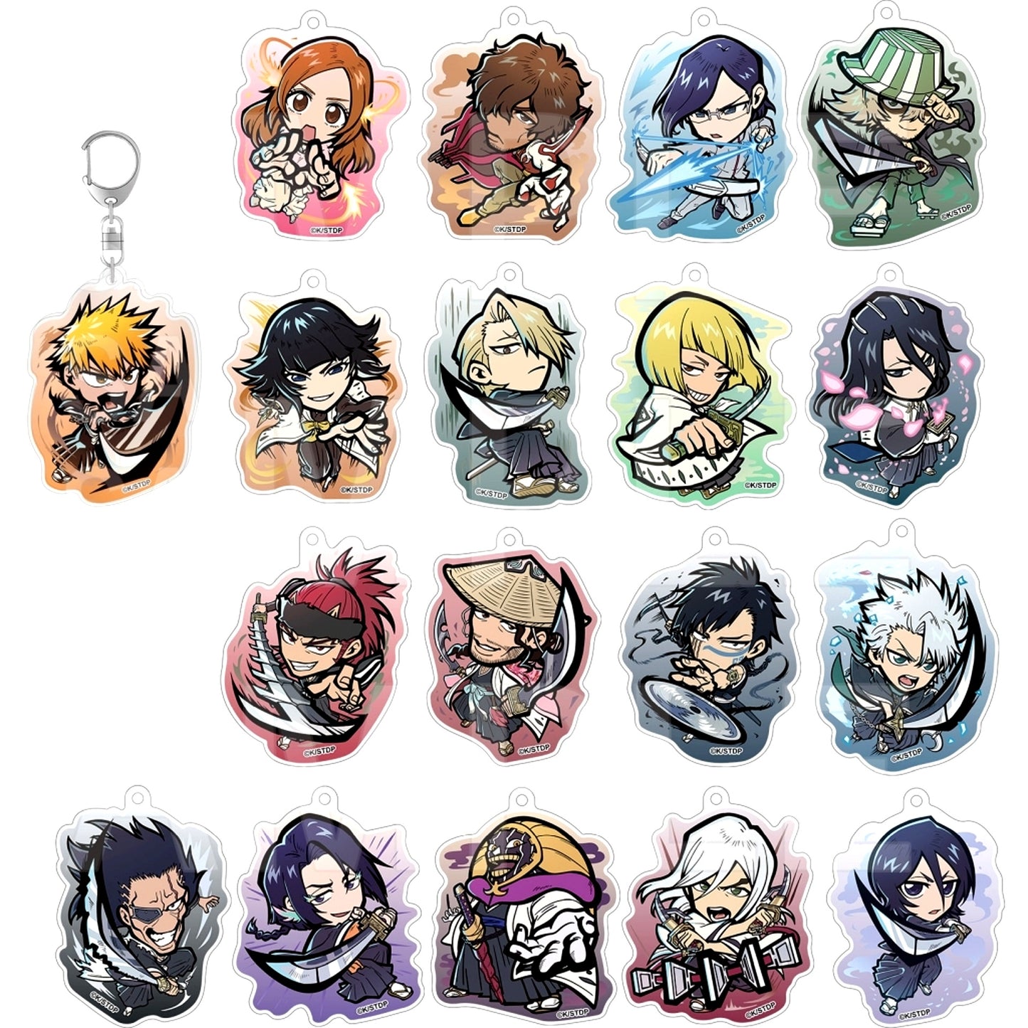 Set of 18 Bleach Thousand-Year Blood War POP UP SHOP in E-DINER E-Toon Trading Acrylic Keychain [USED]