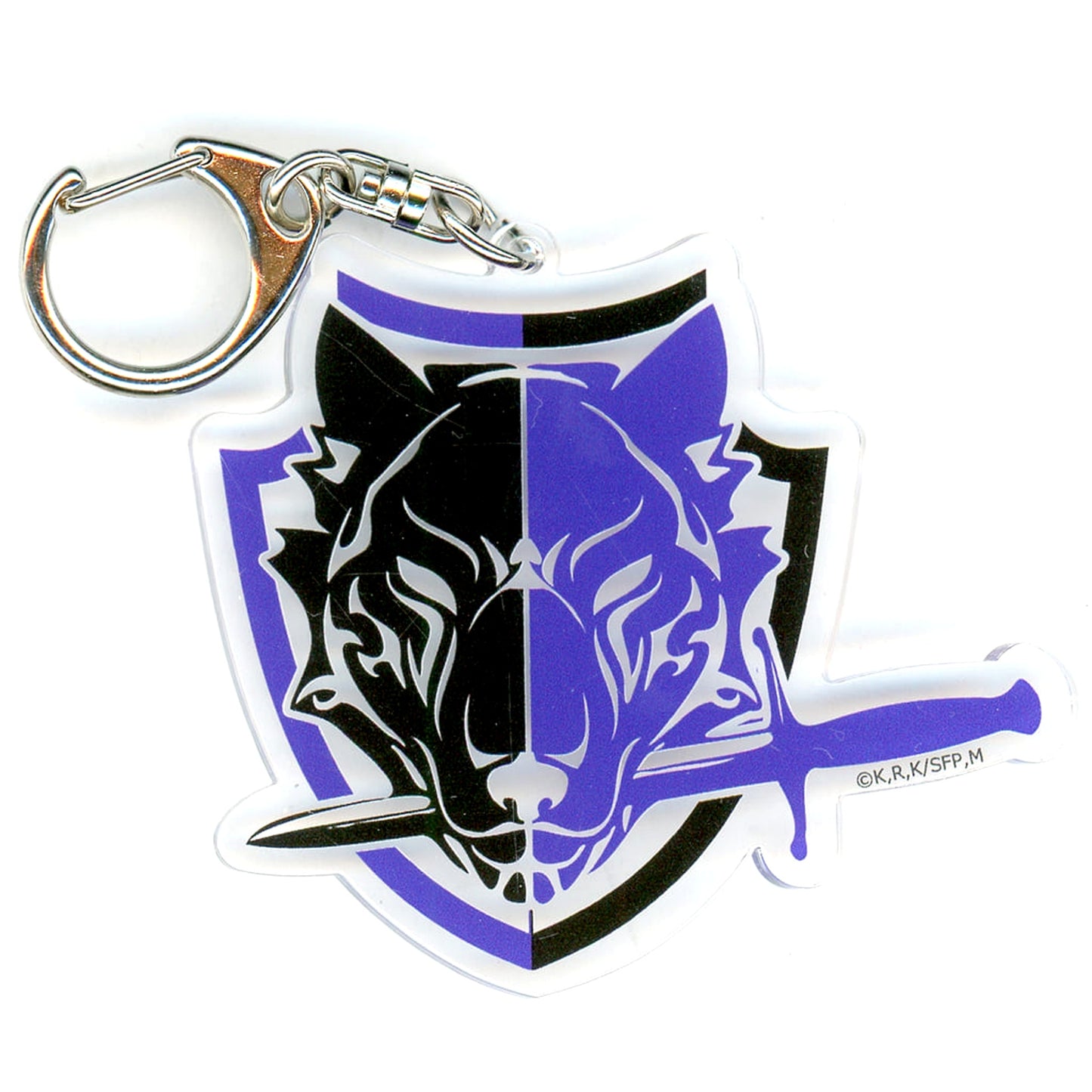 Shangri-La Frontier Emblem K Black Wolf Acrylic Keychain Keychains [USED]