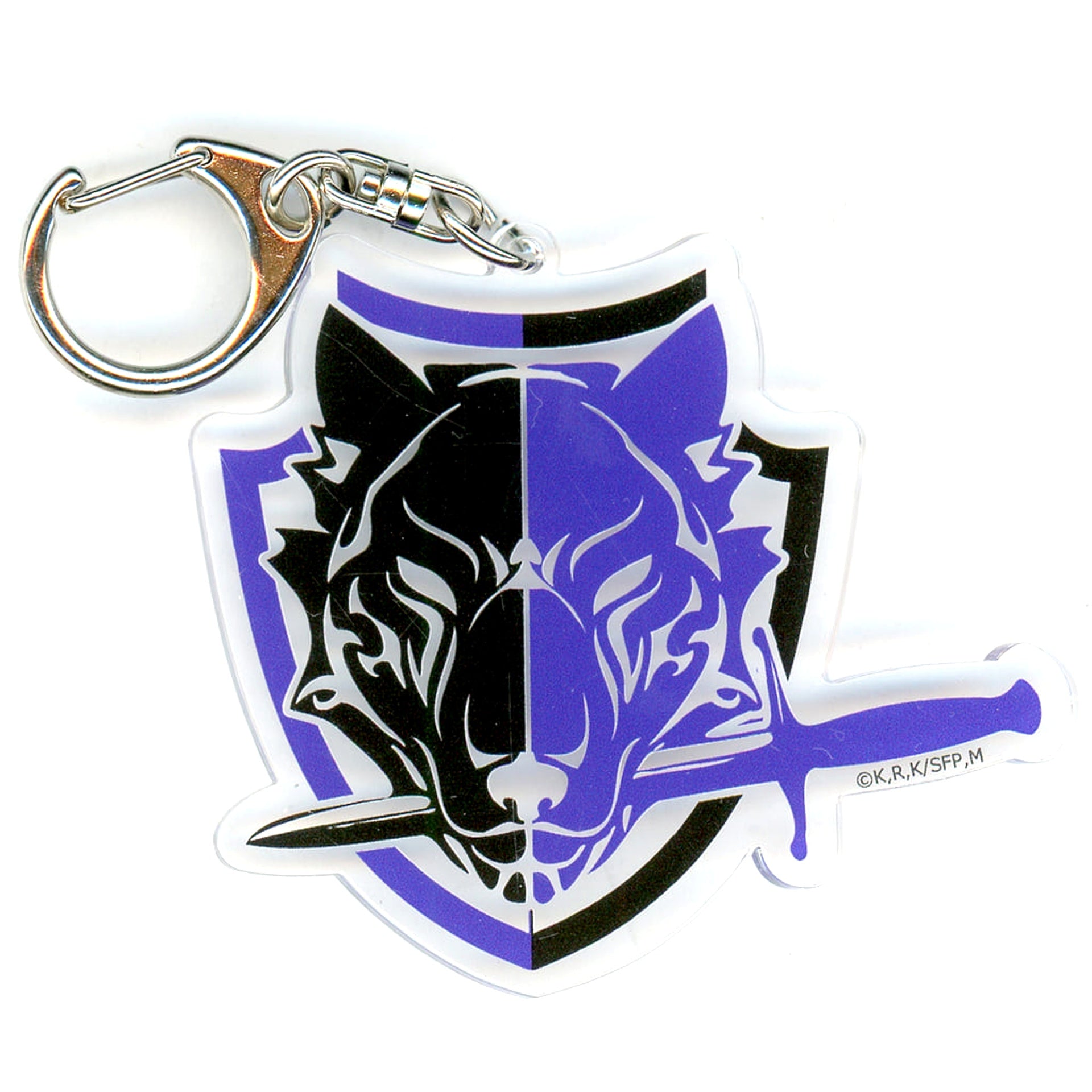 Shangri-La Frontier Emblem K Black Wolf Acrylic Keychain Keychains [USED]