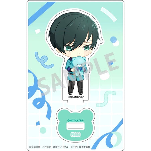 Rin Itoshi Blue Lock Teddy Bear Newly Drawn Mini Acrylic Stand [USED]