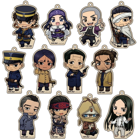 Golden Kamuy Hyakunosuke Ogata & Others Trading Wooden Tag Strap Vol.3 All 12 Types Set Keychains [USED]