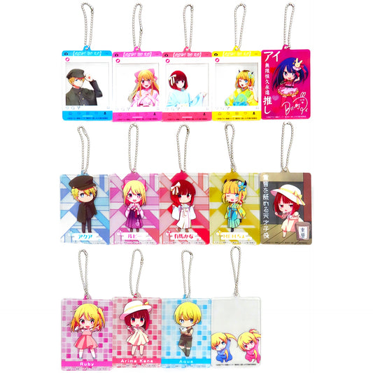 Mem-Cho, etc. Oshi No Ko Sega Lucky Kuji Acrylic Card Charm Prize E All 14 Types Set Charm [USED]