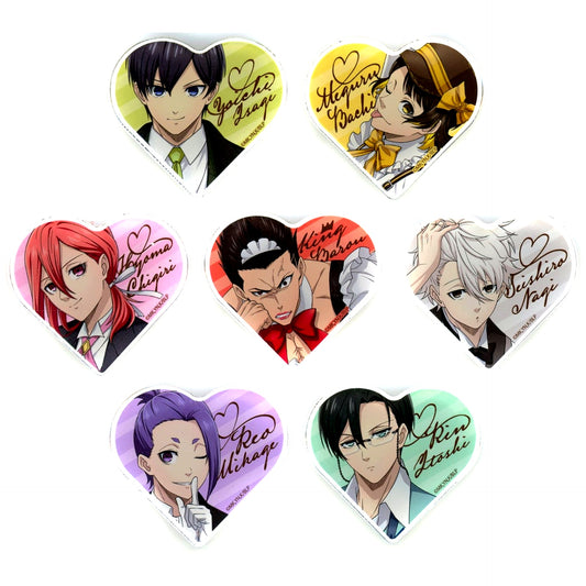 Set of 7 Blue Lock Baro Baro Cafe Trading Illustration Heart Mini Acrylic Block [USED]