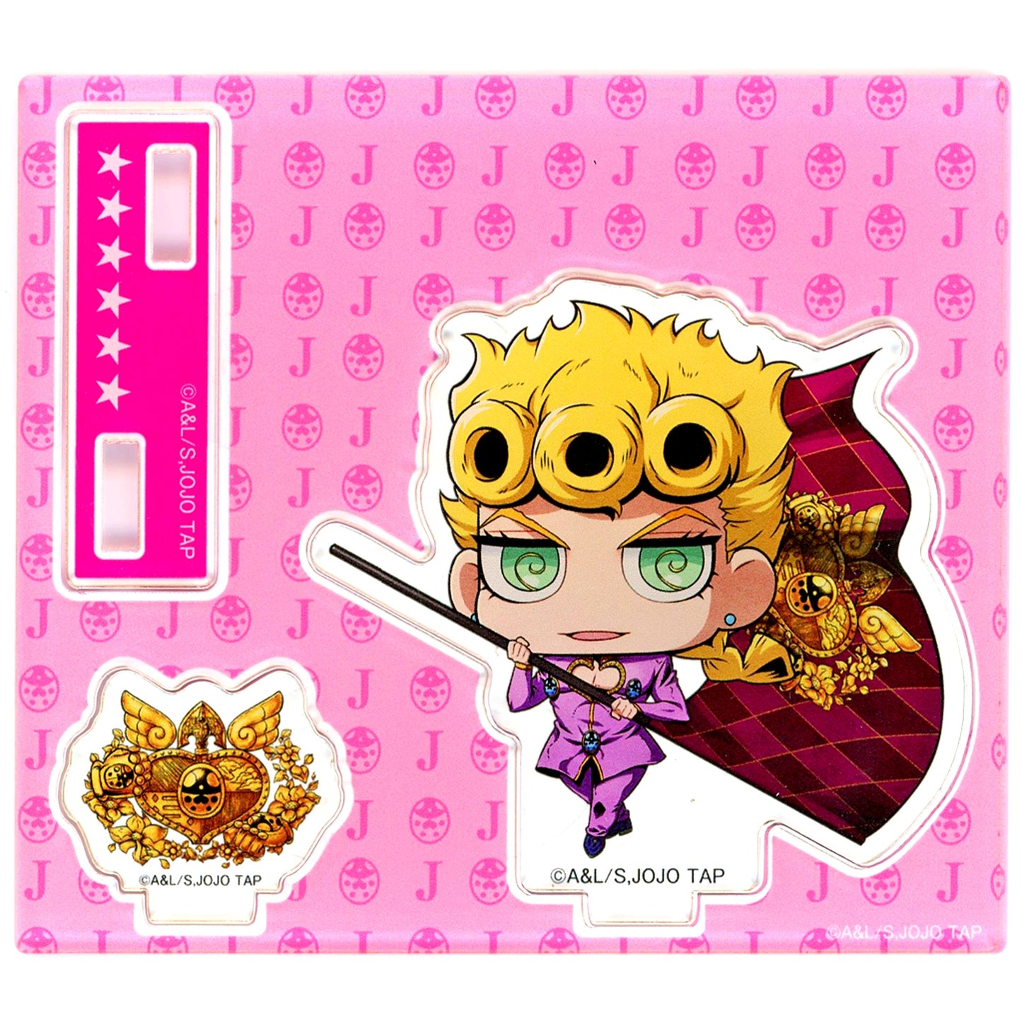 Giorno Giovanna B Prize Acrylic Stand JoJo's Bizarre Adventure JOJO WORLD Quizzes Minigame Joestar Family Bloodline Kuji [USED]