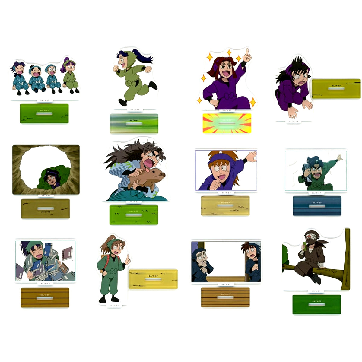 Set of 12 Nintama Rantaro Original Art Exhibition Anime Broadcast 30 Years Thank You 30 Series Anime Scene Acrylic Stand Collection B [USED]