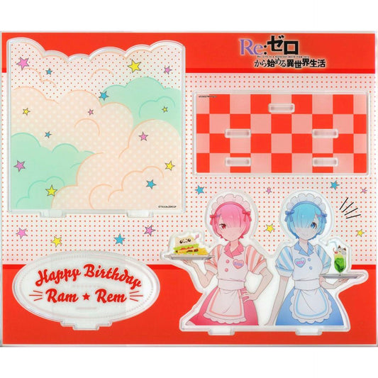 Ram & Rem Single Item Acrylic Diorama Re:Zero - Starting Life in Another World Re:Zero Starting Ram and Rem's Birthday Life 2023 in Marui Birthday Set [USED]
