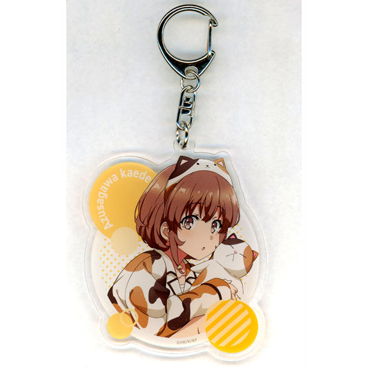Kaede Azusagawa Pajamas Illustration Acrylic Keychain Rascal Does Not Dream of a Knapsack Kid POP UP STORE in Volks Akihabara Hobby Paradise 2 [USED]