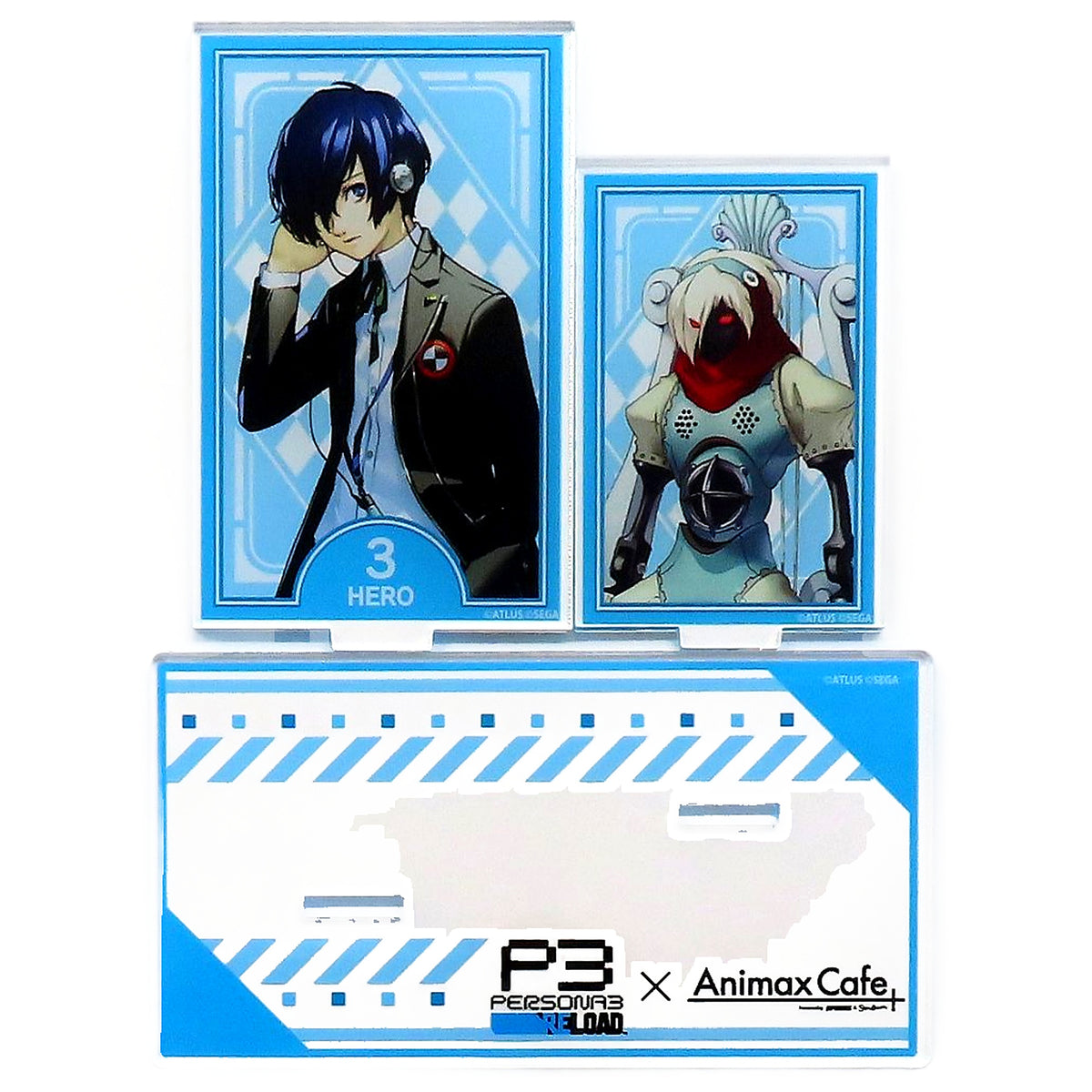 Persona 3 Reload Protagonist Tarot Card Style Twin Acrylic Stand Collaboration Cafe Powerd By AnimaxCafe+ Limited Acrylic Stands [USED]