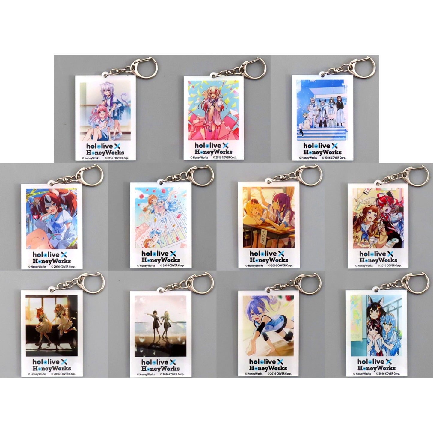 Set of 11 hololive Acrylic Keychain x HoneyWorks Holo Hani Gaoka Koubaibu in TOWER RECORDS [USED]