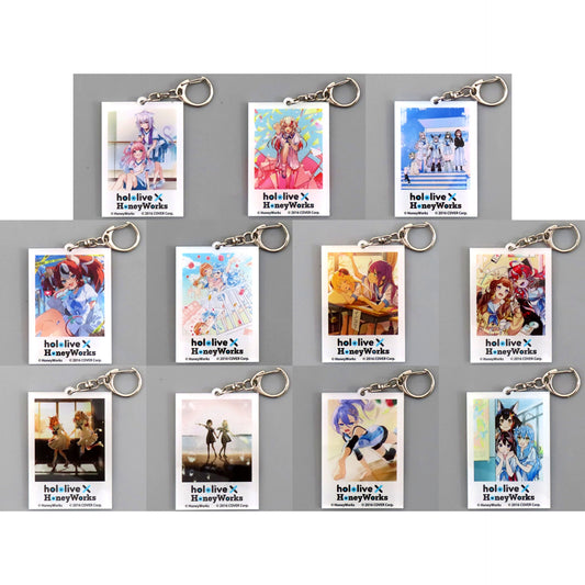 Set of 11 hololive Acrylic Keychain x HoneyWorks Holo Hani Gaoka Koubaibu in TOWER RECORDS [USED]