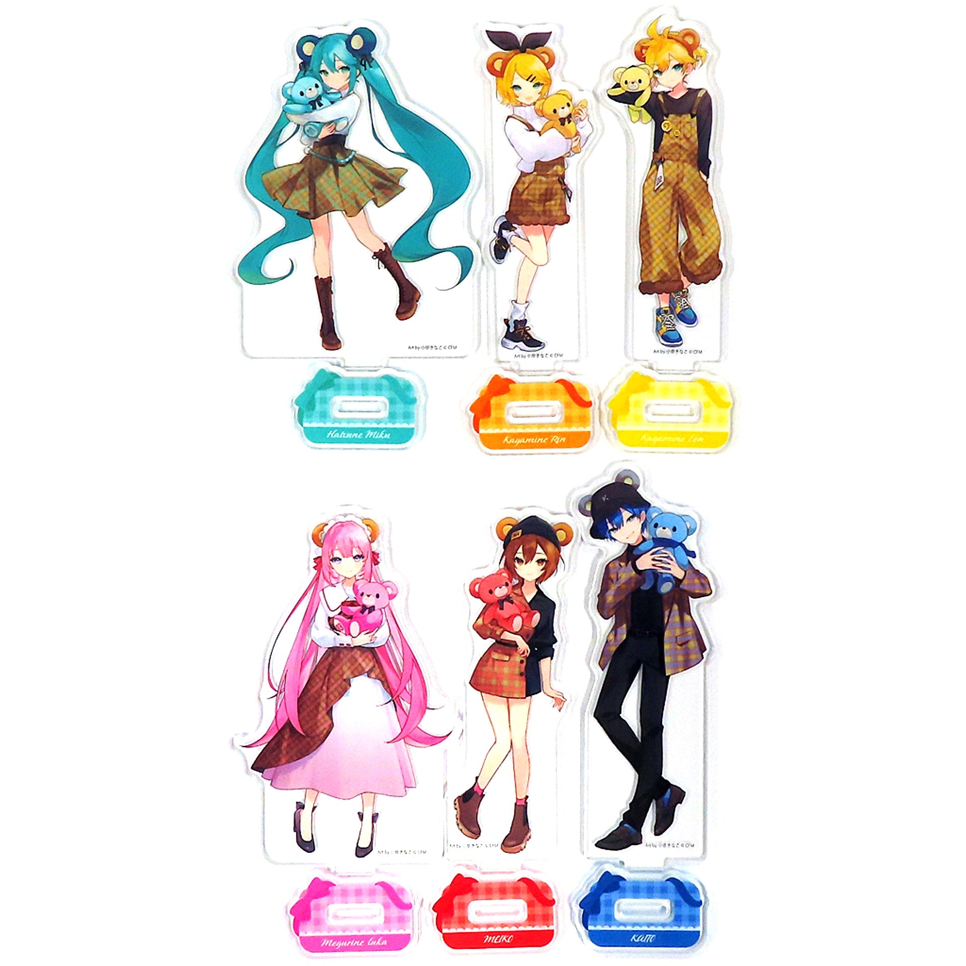 Group Hatsune Miku & Piapro Characters Acrylic Stand Set of 6 Winning Vivid Button Vol. 3 Last Prize [USED]