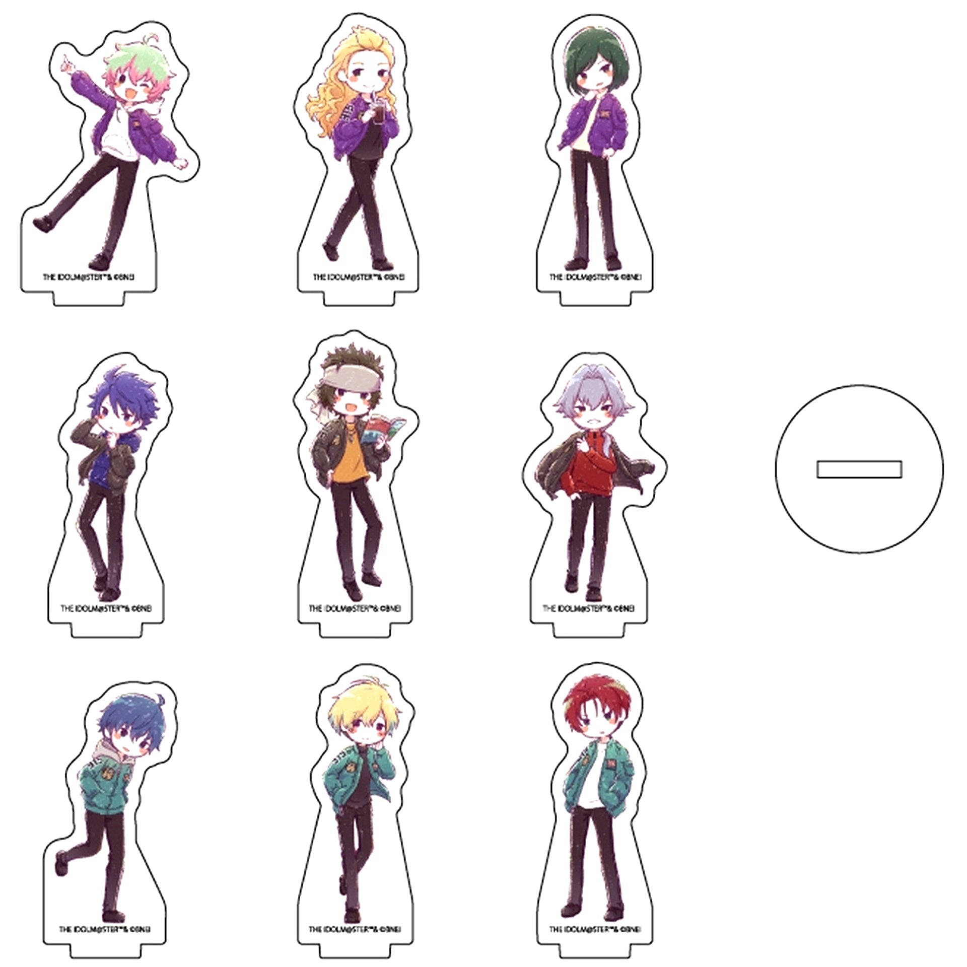 Set of 9 The Idolmaster SideM Acrylic Petit Stand 13. GraffArt Illustration [USED]