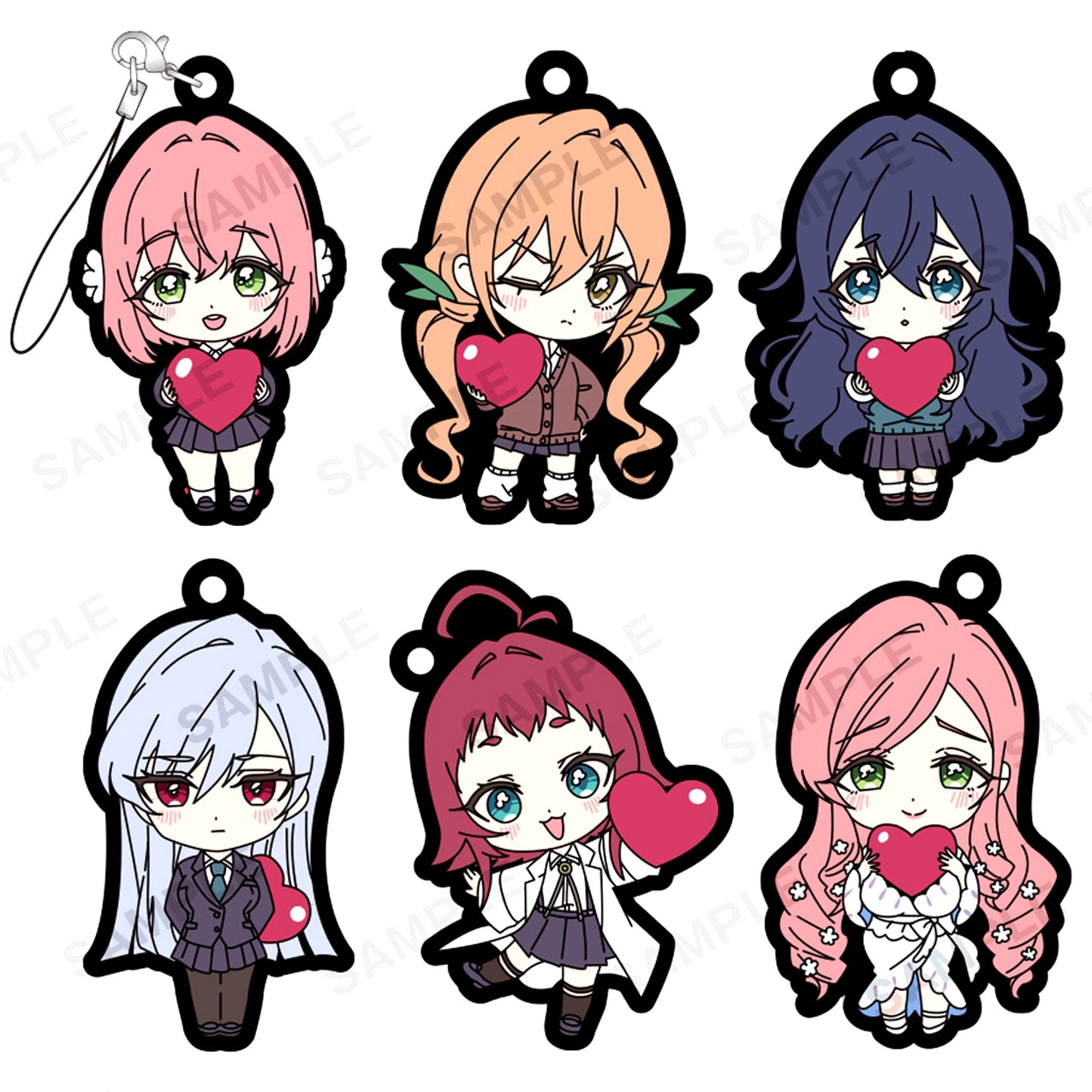 Set of 6 The 100 Girlfriends Who Really, Really, Really, Really, Really Love You Capsule Rubber Strap [USED]