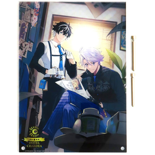 James Moriarty Ruler & Charlemagne Saber Fate/Grand Order Single B5 Acrylic Panel IKEPRI25 Hotel Chaldea Chaldea Investigation HQ Web of Schemes Stay Plan Limited Original Bonus [USED]
