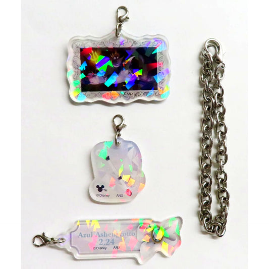 Azul Ashengrotto Disney Twisted-Wonderland Hologram Acrylic Charm with Chain Azul's Birthday Commemorative Goods [USED]