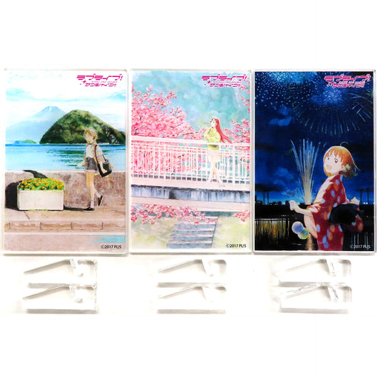 Set of 3 2nd Year Group Love Live! Sunshine!! Acrylic Stand Bundle Bonus for LoveLive!Days April 2024 Gamers Limited Edition [USED]
