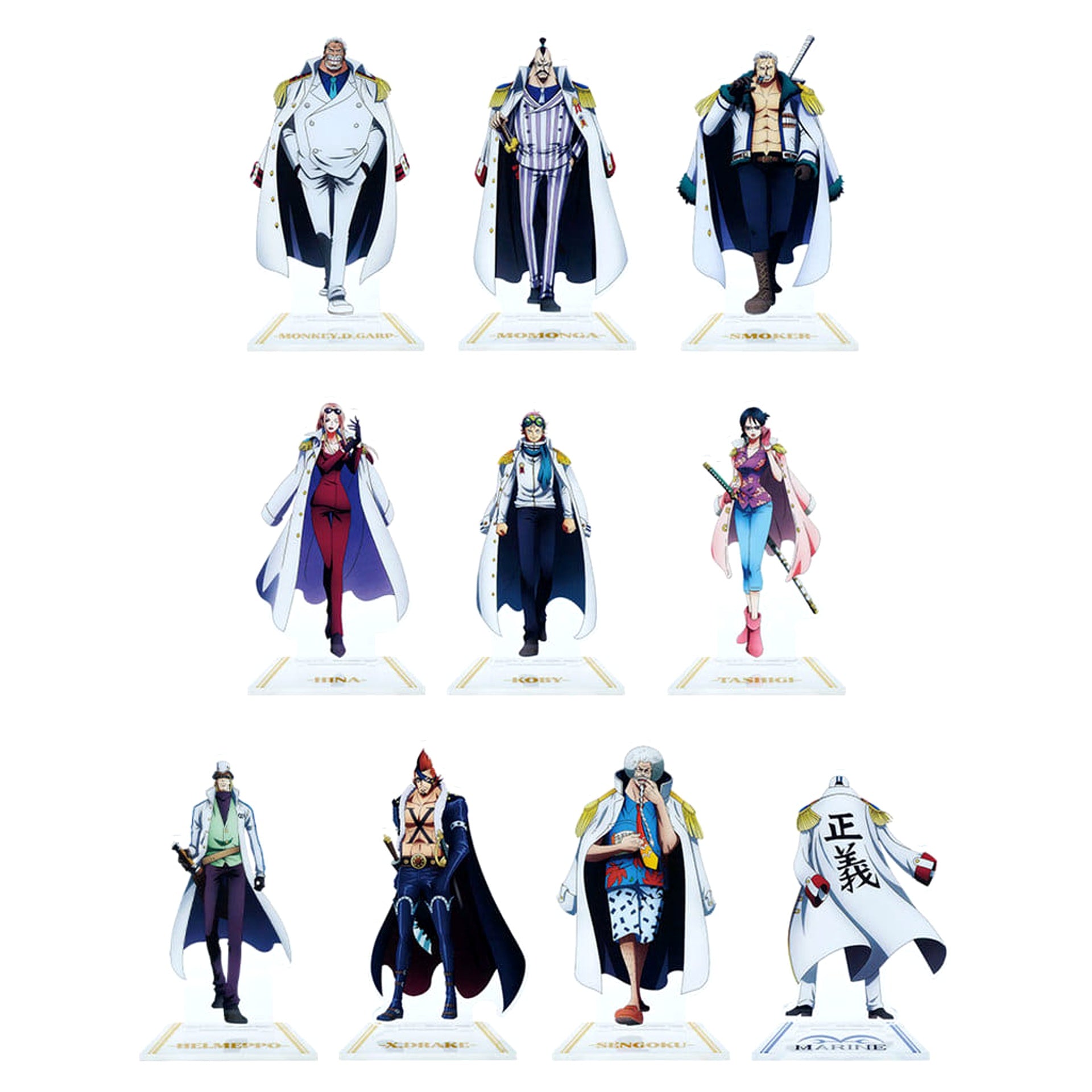 One Piece Monkey D. Garp & Others All 10 Types Set Ichiban Kuji Absolute Justice Acrylic Stand Prize F Acrylic Stands [USED]