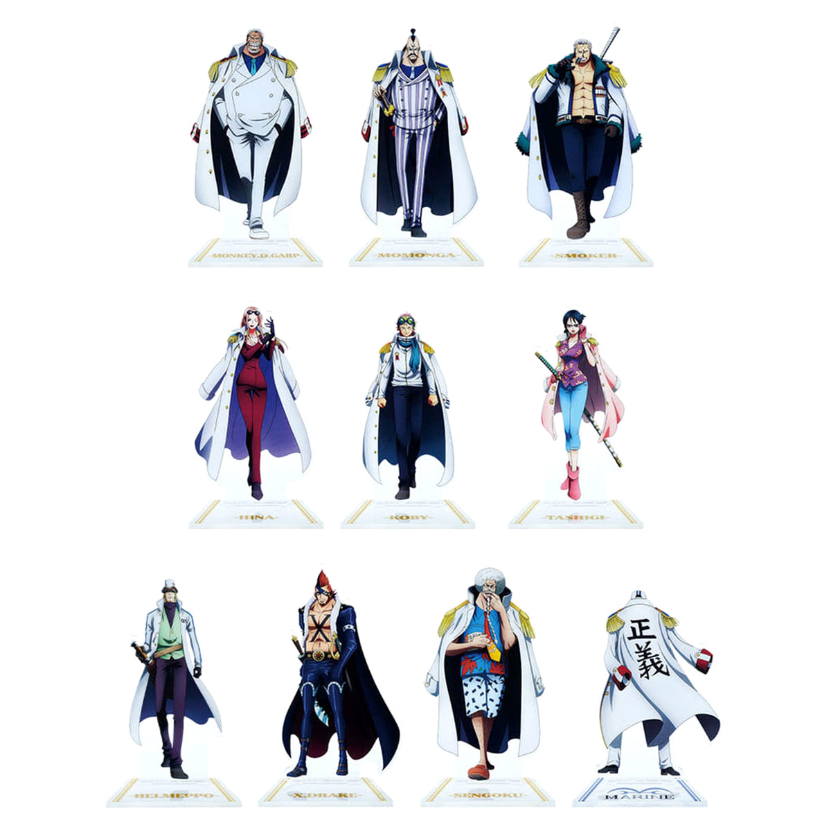 One Piece Monkey D. Garp & Others All 10 Types Set Ichiban Kuji Absolute Justice Acrylic Stand Prize F Acrylic Stands [USED]