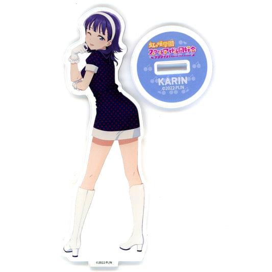 Karin Asaka Acrylic Stand DECKS Tokyo Beach x Love Live! Nijigasaki High School Idol Club x Anique Nijigaku Retro After School Candy Store Party [USED]