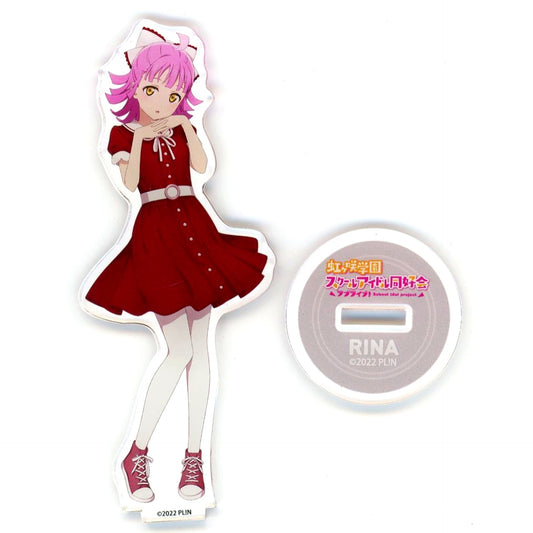 Rina Tennoji Acrylic Stand Love Live! Nijigasaki High School Idol Club DECKS Tokyo Beach x Anique Retro Party [USED]