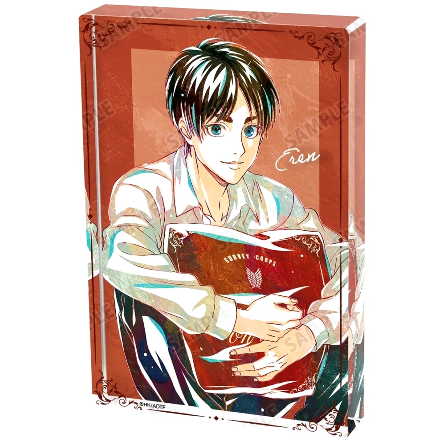 Eren Yeager Attack on Titan Drawn Illustration Relax Ver. Ani-Art Acrylic Block [USED]