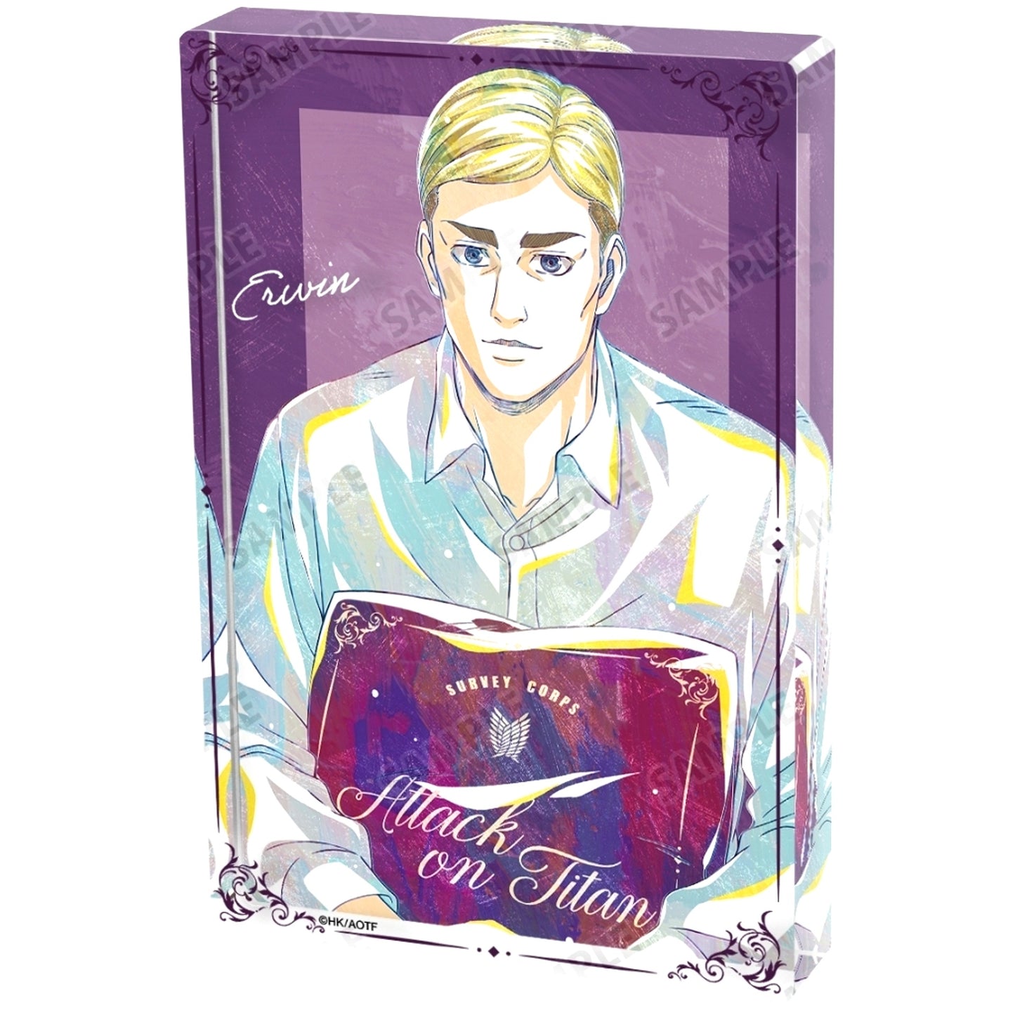 Erwin Smith Attack on Titan Drawn Illustration Relax Ver. Ani-Art Acrylic Block [USED]