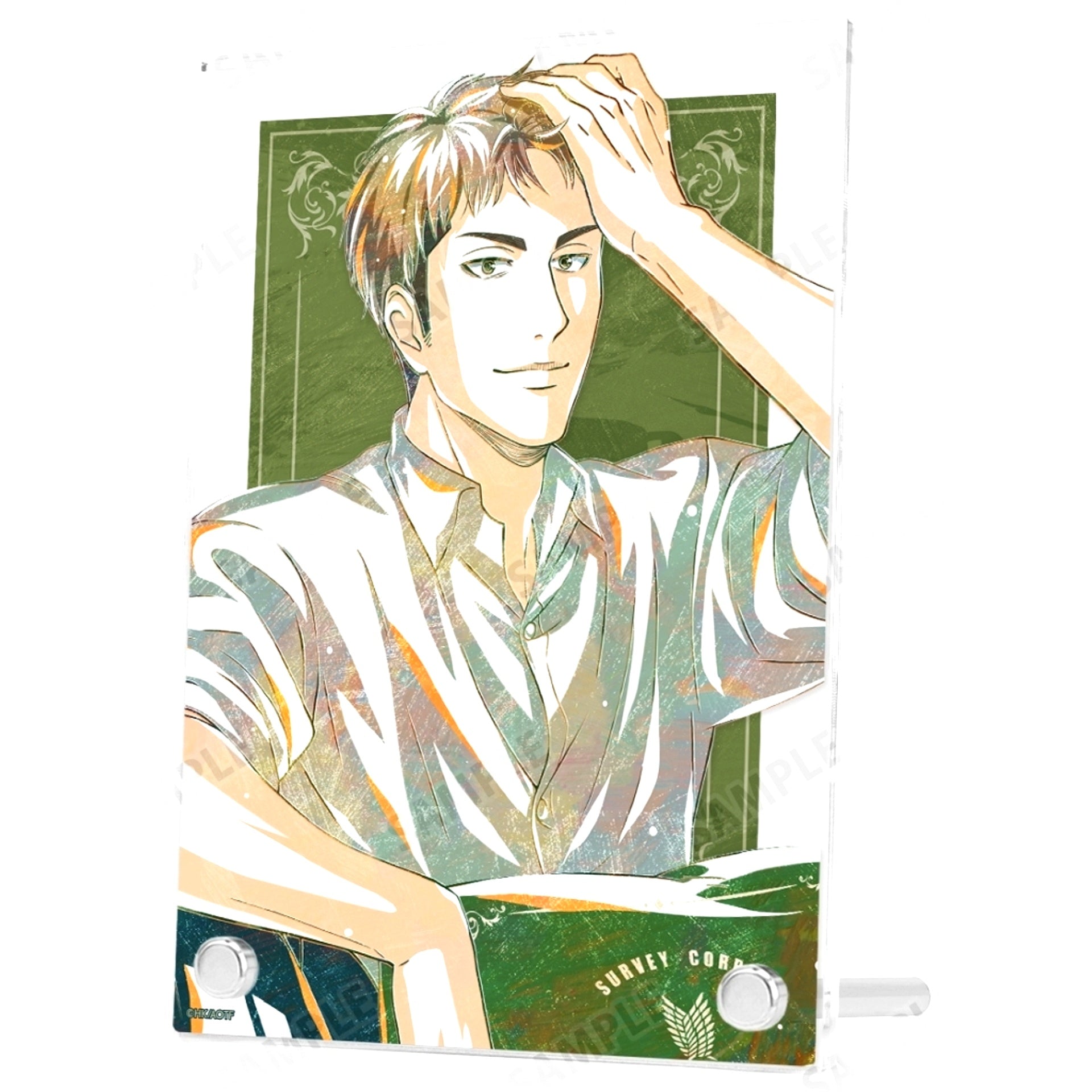 Jean Kirstein Attack on Titan Drawn Illustration Relax Ver. Ani-Art Double Acrylic Panel [USED]