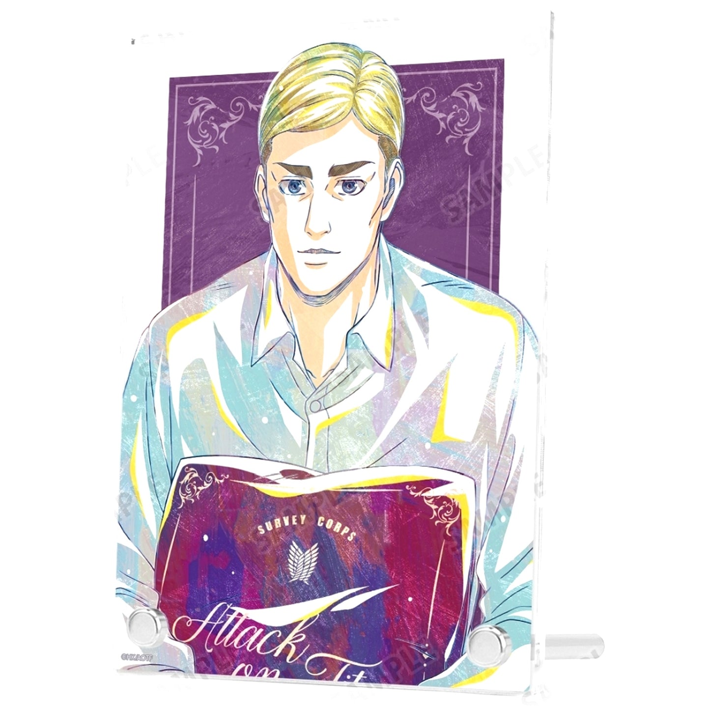Erwin Smith Attack on Titan Drawn Illustration Relax Ver. Ani-Art Double Acrylic Panel [USED]