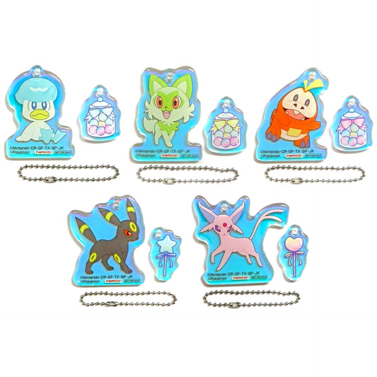 Set of 5 Pokemon Keychain Namco Kuji Prize Yumeiro Candy Campaign in Namco [USED]