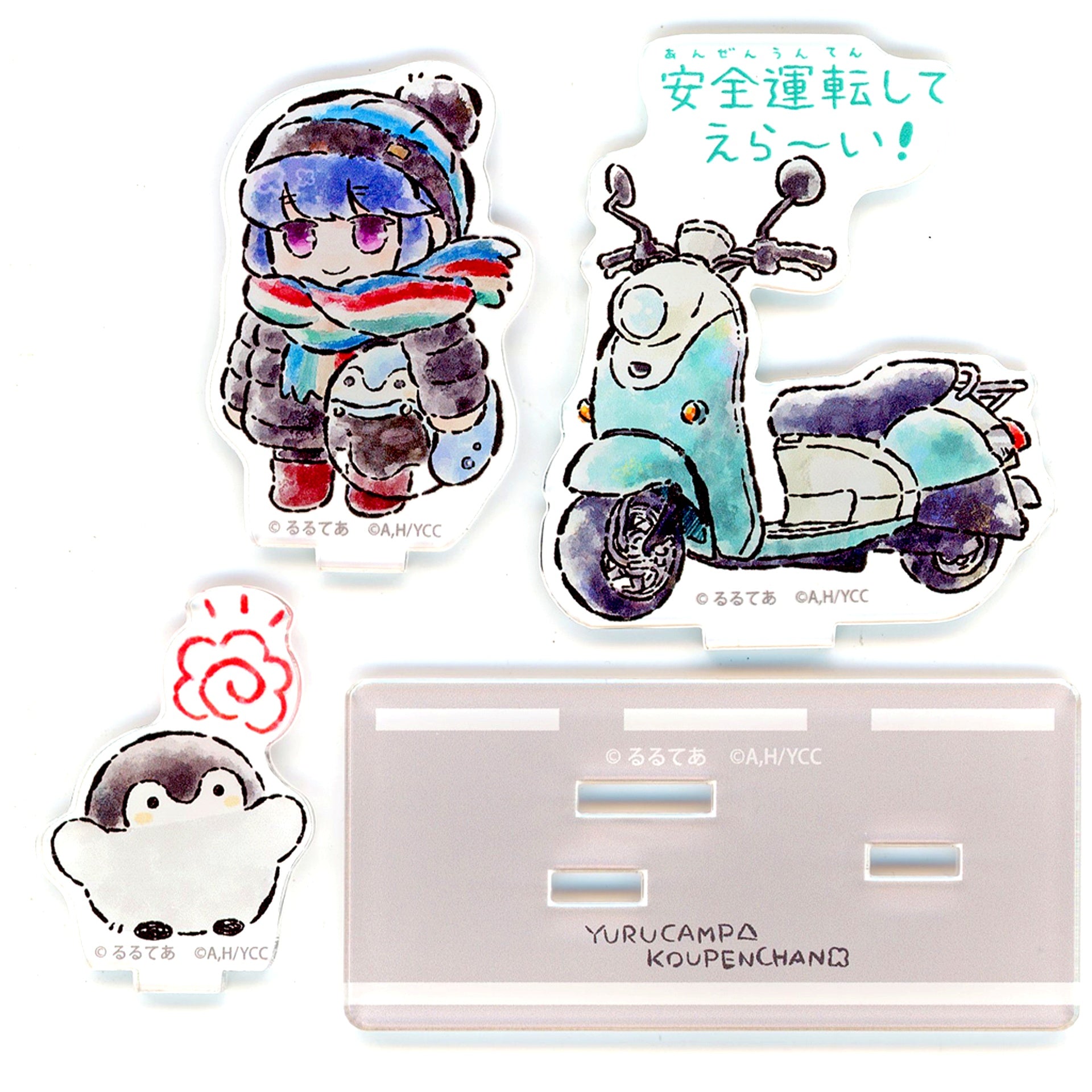Rin Shima Safe Driving Yuru Camp x Koupen Chan POP UP STORE Layered Acrylic Stand [USED]