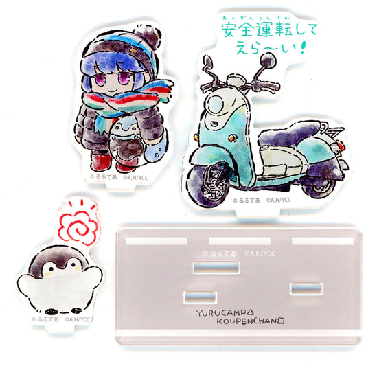 Rin Shima Safe Driving Yuru Camp x Koupen Chan POP UP STORE Layered Acrylic Stand [USED]