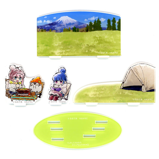 Nadeshiko Kagamihara & Rin Shima Group Camp Yuru Camp x Koupen Chan POP UP STORE Layered Acrylic Stand [USED]