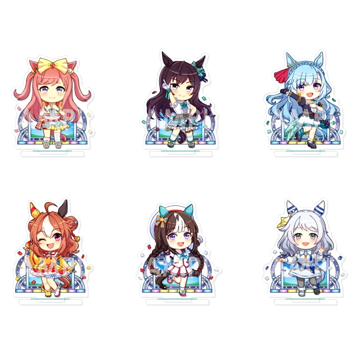 Uma Musume Pretty Derby Set of 6 Kyara Fiyu Acrylic Stand Uma Pyoi Densetsu Vol.6 [USED]