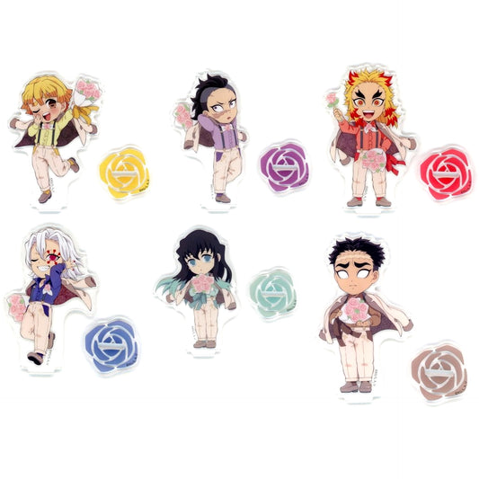 Kyojuro Rengoku & Others Demon Slayer: Kimetsu no Yaiba All 6 Types Set Random Acrylic Stand B ufotable Cafe Machi Asobi Cafe White Day Event 2024 Exclusive [USED]