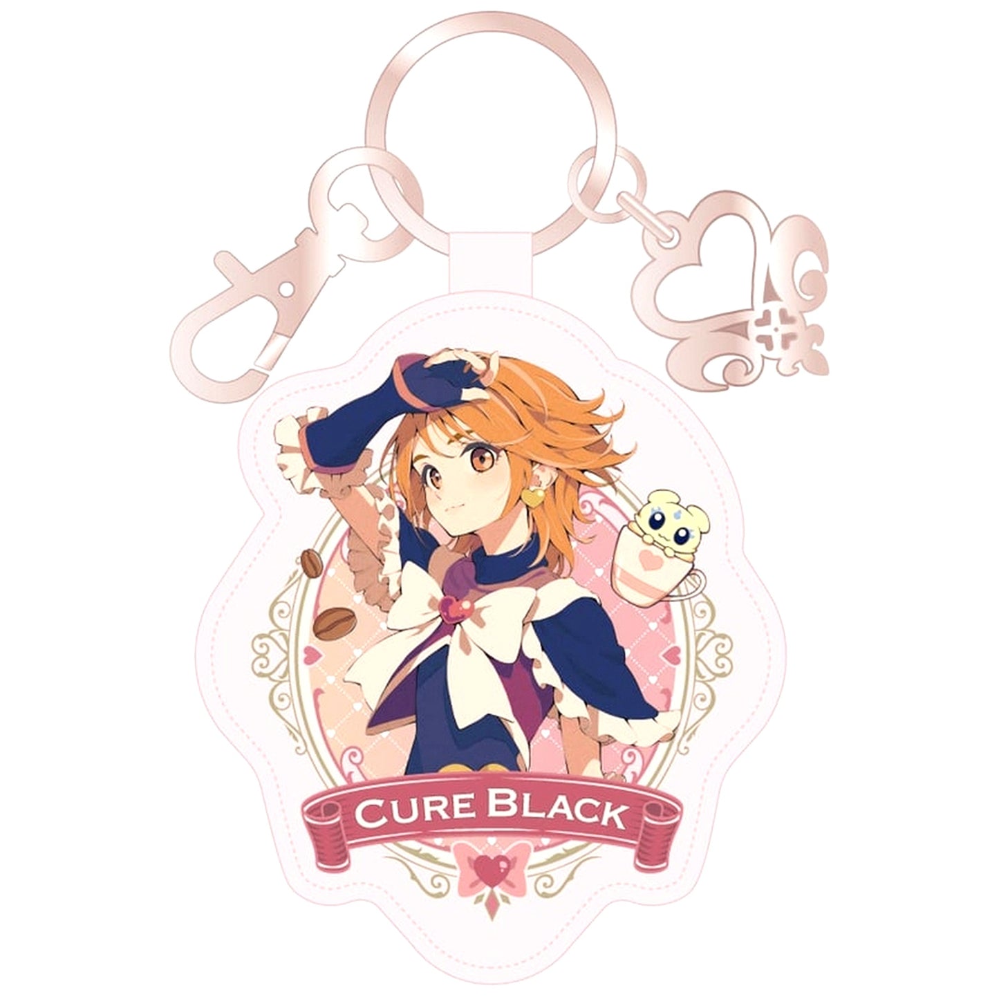 Cure Black Futari wa Precure Max Heart Leather Keychain [USED]