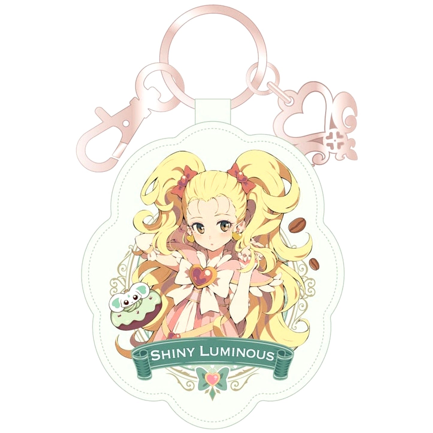 Shiny Luminous Futari wa Precure Max Heart Leather Keychain [USED]
