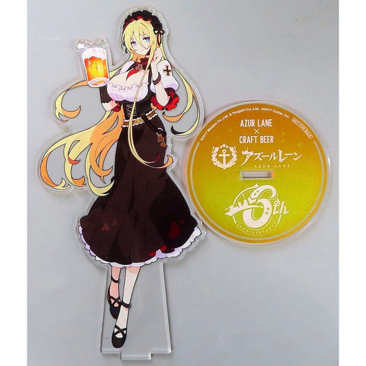 Bismarck Acrylic Stand Bonus for Azur Lane x 6 Kinds of Beer Akita Aqula Beer [USED]