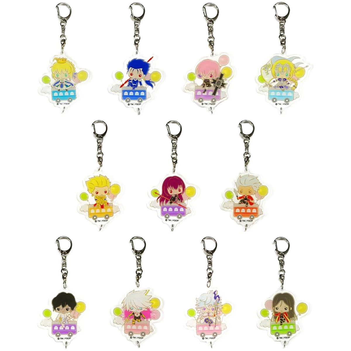 Fate/Grand Order Shielder / Mash Kyrielight & Others Design produced by Sanrio Acrylic Keychain Train Ver. All 11 Types Set Keychains [USED]