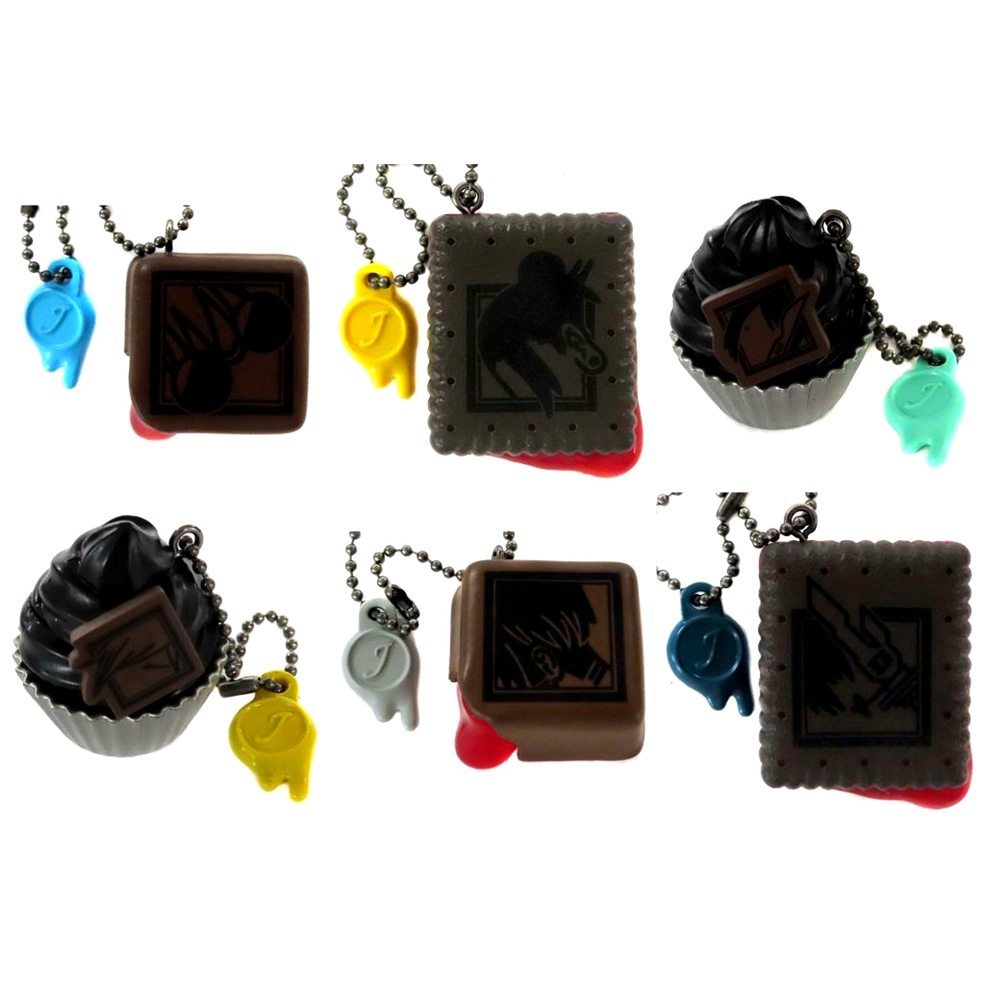 Set of 6 Jujutsu Kaisen Hidden Inventory Premature Death Dark Sweets Selection Keychain [USED]